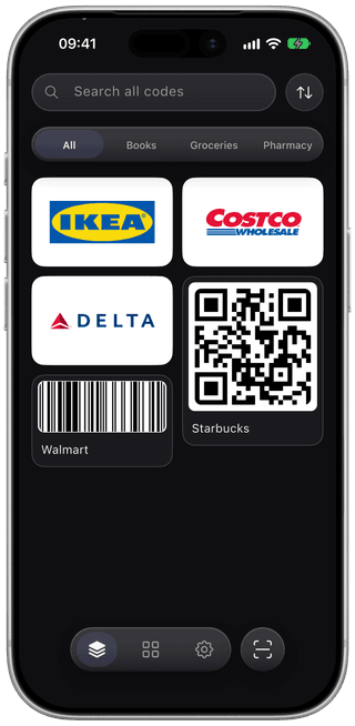 ScanKeeper card wallet in dark mode