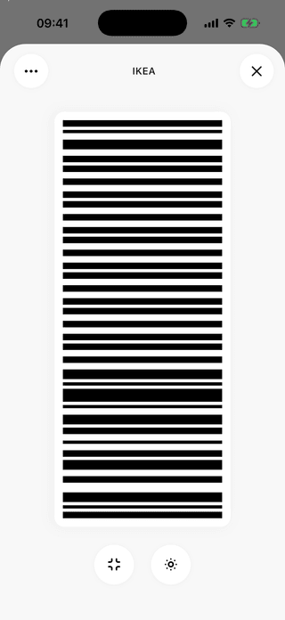 ScanKeeper full-screen barcode ready for a checkout scanner